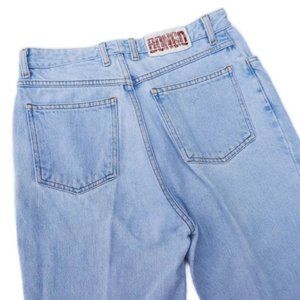29x28 Vintage Bongo Jeans Light Wash High Rise Tapered Leg Mom 90s Logo Patch